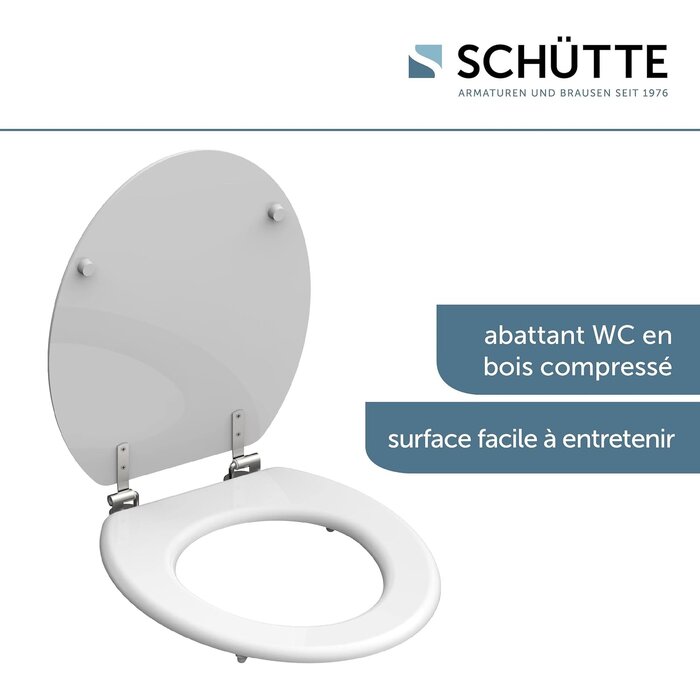 Abattant WC ovale en bois MDF blanc - 32% de remise