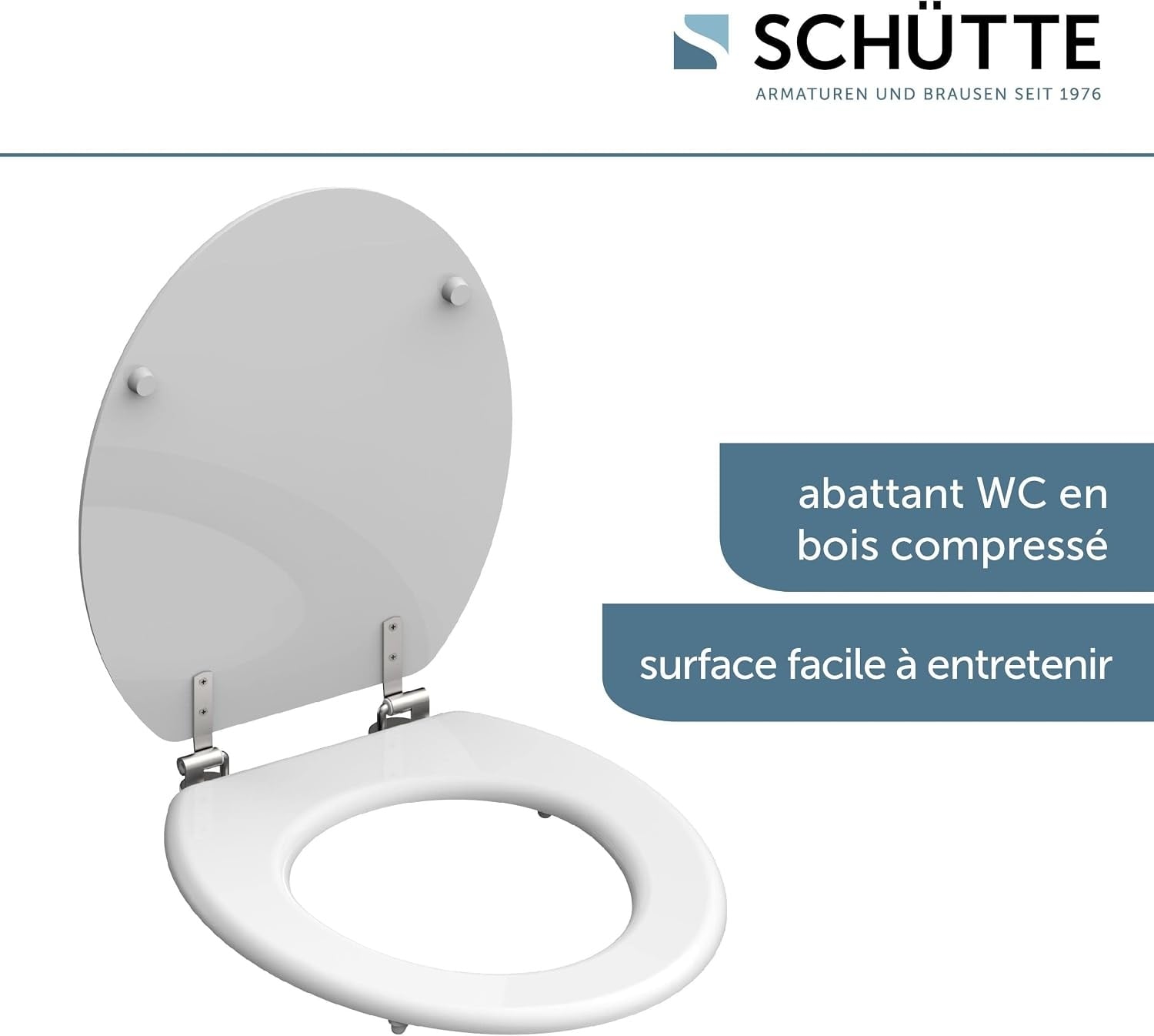 Abattant WC ovale en bois MDF blanc - 32% de remise