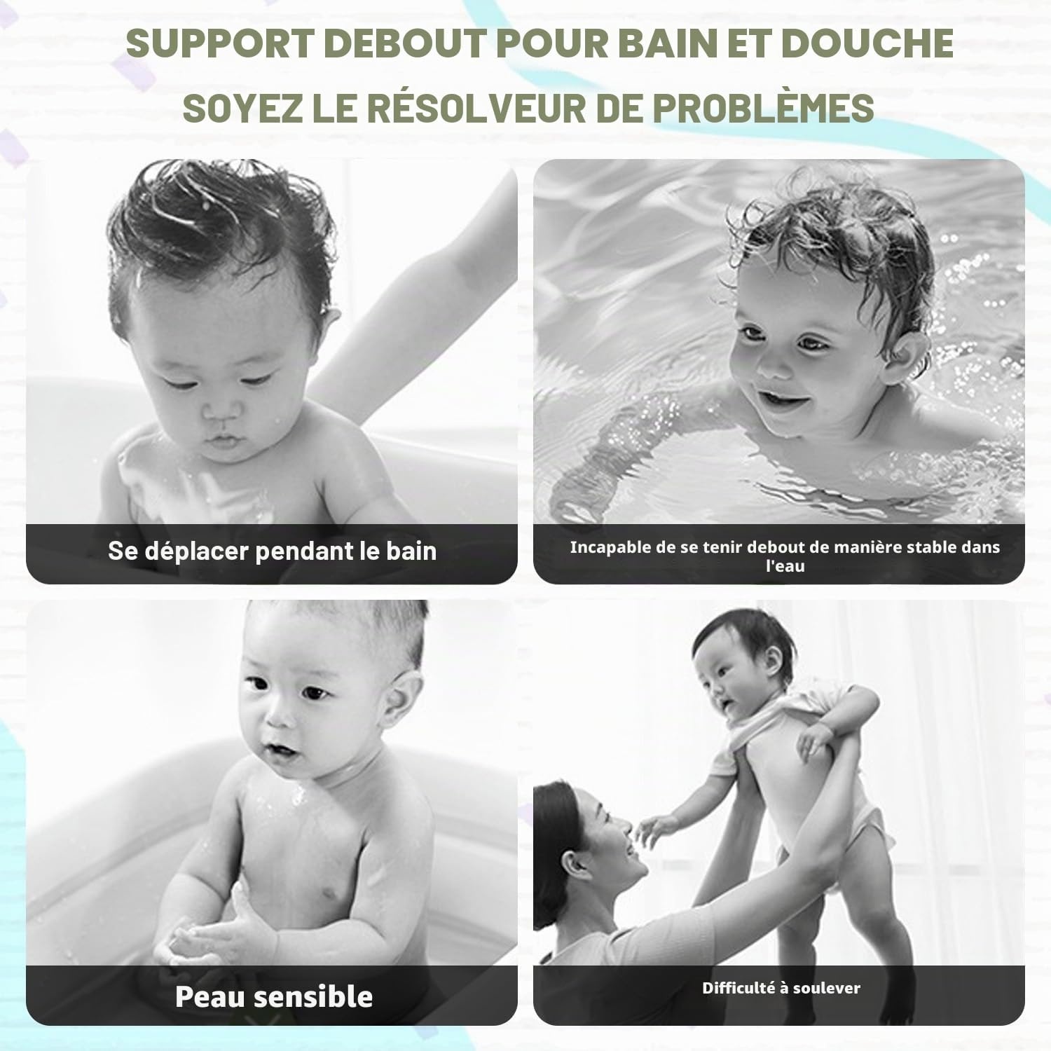 Support de bain ergonomique pour bébé - Gris - 31% de remise