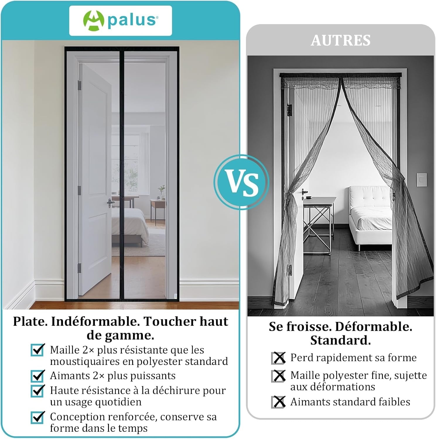 Rideau magnétique anti-insectes 90x200cm - Noir - 30% de remise