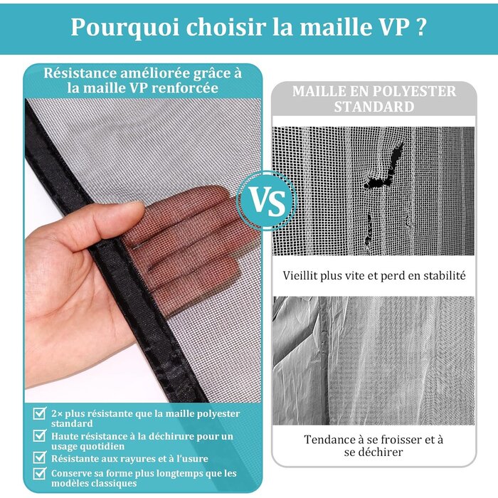 Rideau magnétique anti-insectes 90x200cm - Noir - 30% de remise