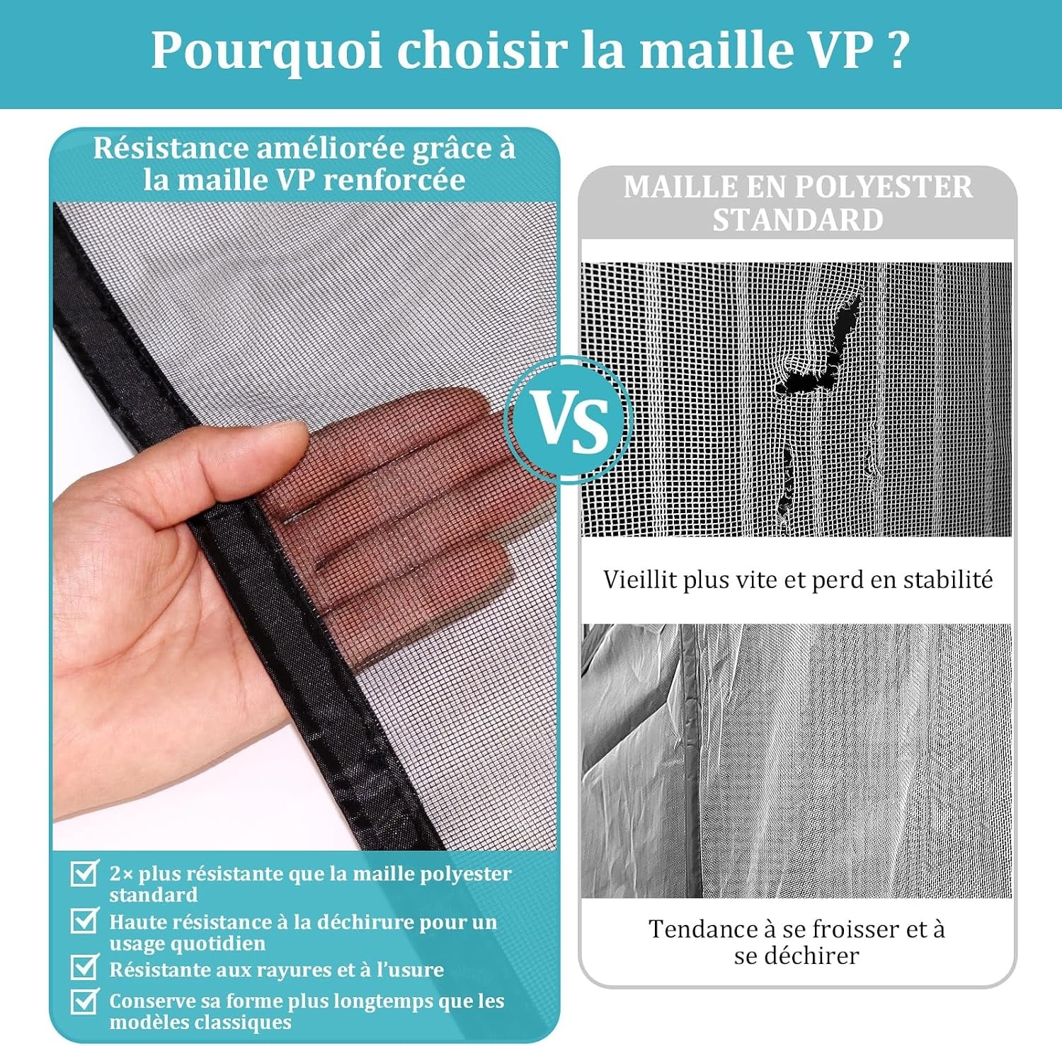 Rideau magnétique anti-insectes 90x200cm - Noir - 30% de remise