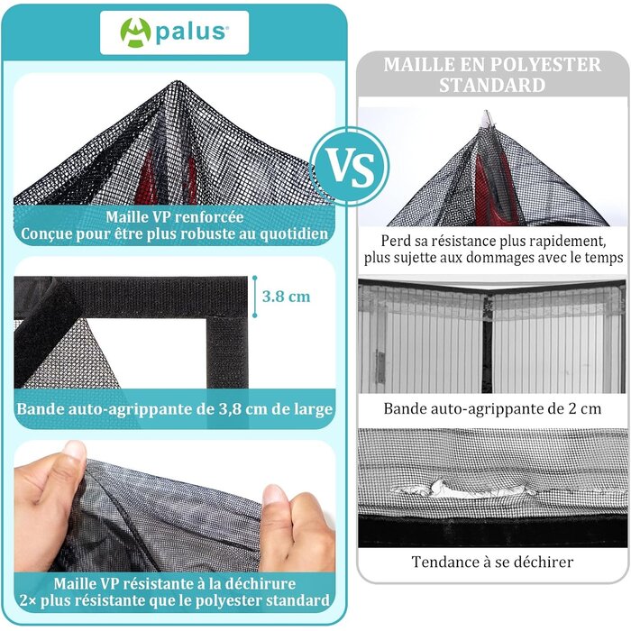 Rideau magnétique anti-insectes 90x200cm - Noir - 30% de remise