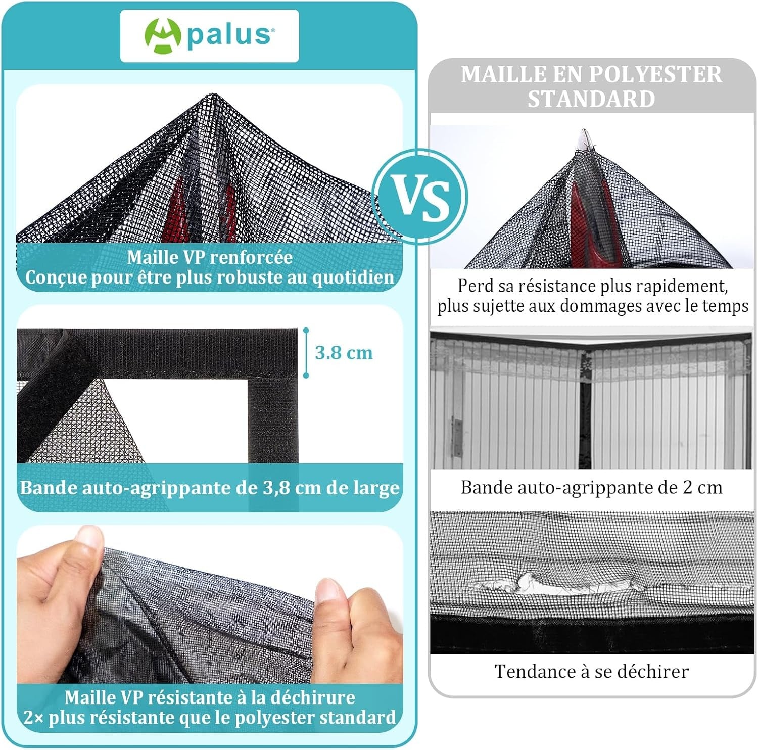 Rideau magnétique anti-insectes 90x200cm - Noir - 30% de remise