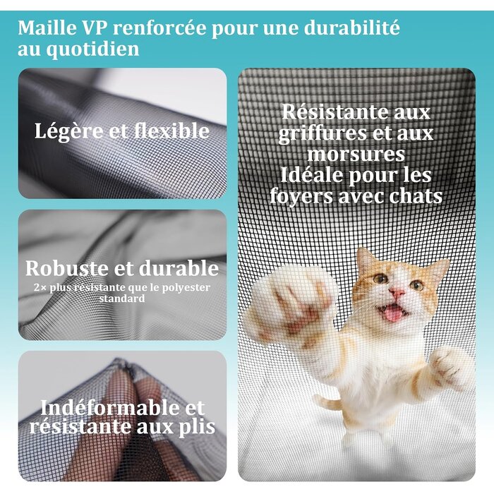 Rideau magnétique anti-insectes 90x200cm - Noir - 30% de remise