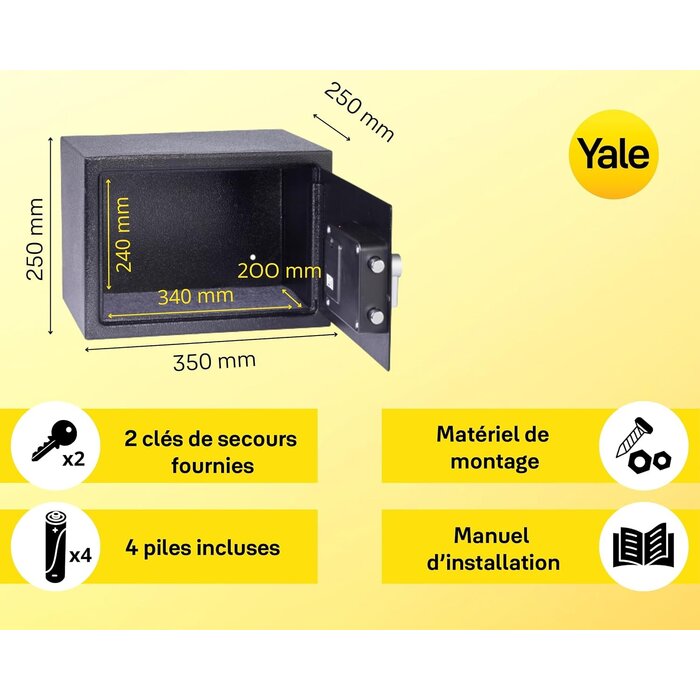Coffre-fort électronique 16,3L - 33% de remise - Montage mural ou au sol