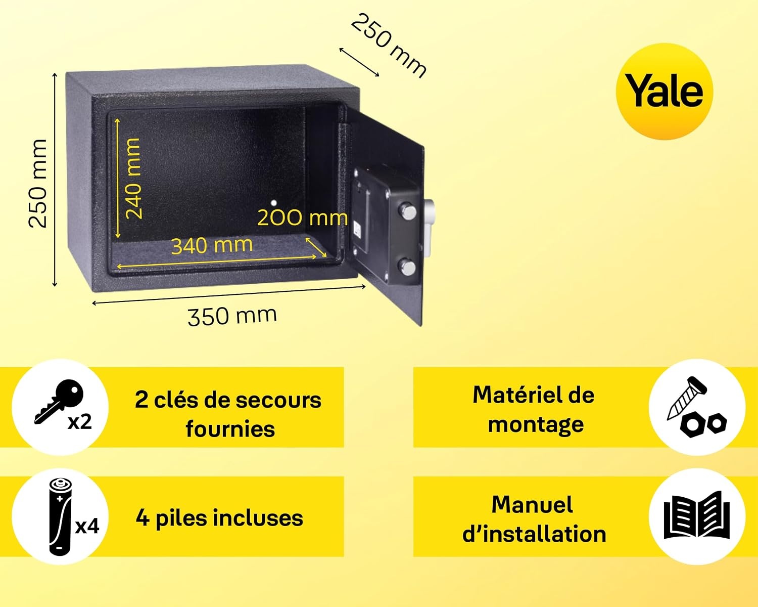 Coffre-fort électronique 16,3L - 33% de remise - Montage mural ou au sol