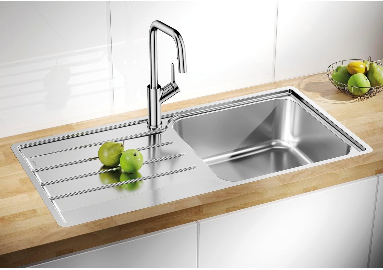 Évier de cuisine XL 60 cm en acier inoxydable - 35% de remise