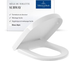 Villeroy & Boch Abattant WC forme en D pour Subway - Soft-Close - Blanc - 35% de remise