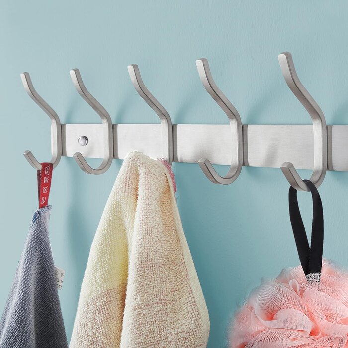 Lot de 2 patères murales inox 8 doubles crochets - 32% de remise