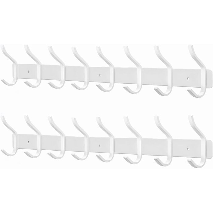 Lot de 2 patères murales inox 8 doubles crochets - 32% de remise