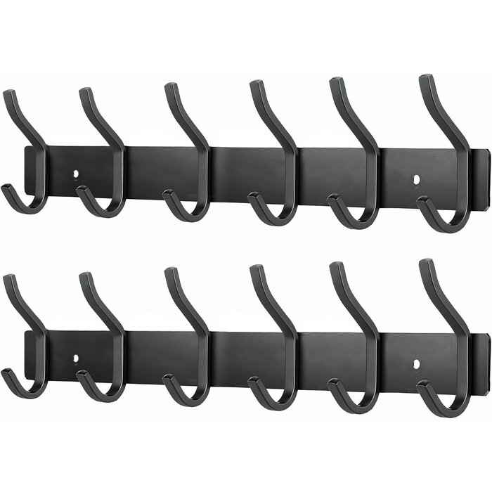 Lot de 2 patères murales inox 8 doubles crochets - 32% de remise