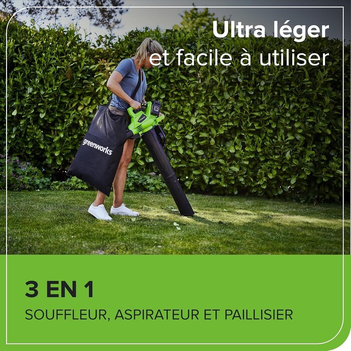 Souffleur Aspirateur Broyeur 48V sans fil - 2 batteries 4Ah - 30% de remise