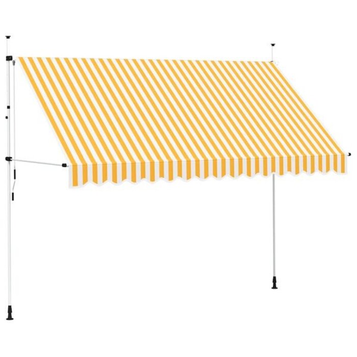 Store banne manuel rétractable 350cm orange et blanc - 34% de remise