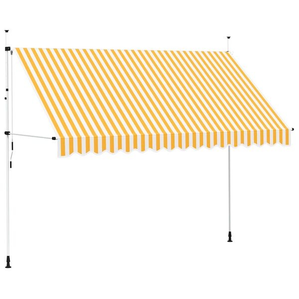 Store banne manuel rétractable 350cm orange et blanc - 34% de remise