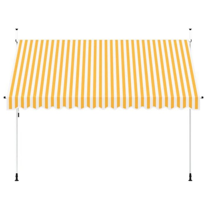 Store banne manuel rétractable 350cm orange et blanc - 34% de remise