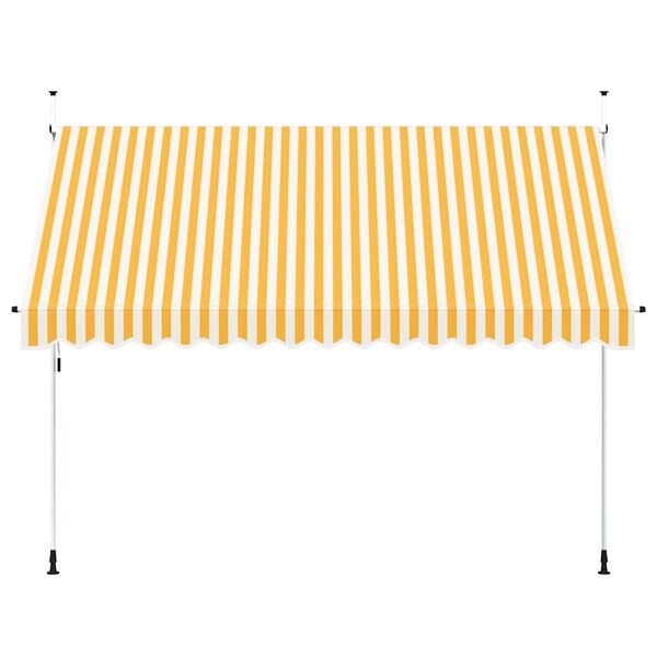 Store banne manuel rétractable 350cm orange et blanc - 34% de remise