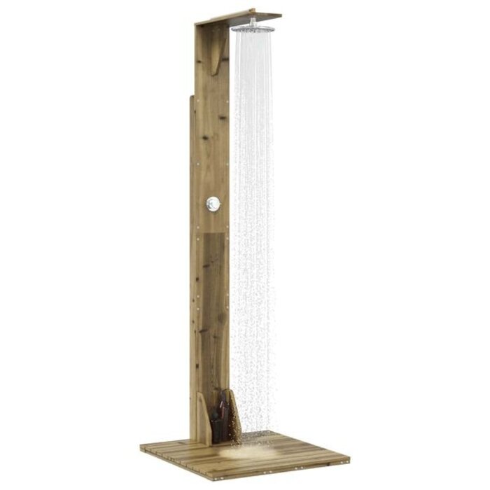 Douche d'extérieur en bois et inox - 35% de remise