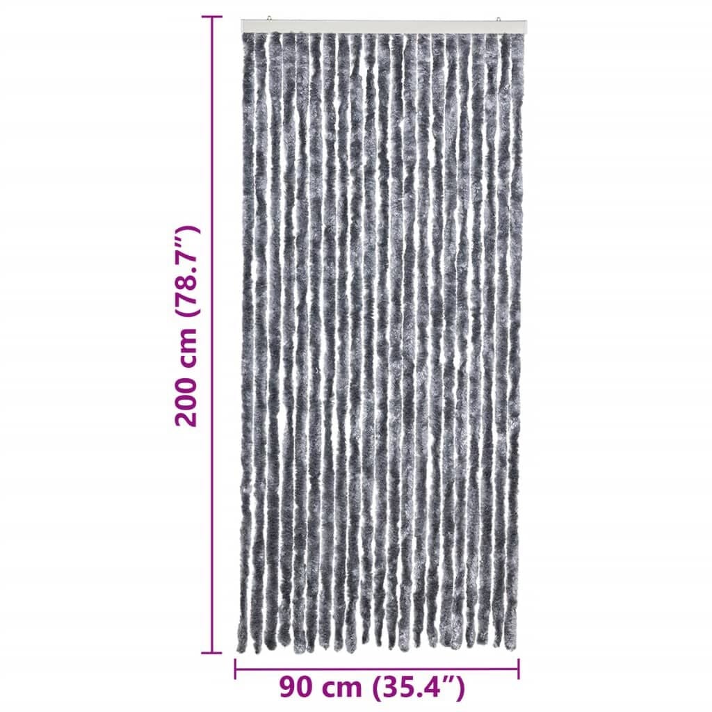 Rideau anti-mouches chenille argenté 90x200 cm - 33% de remise