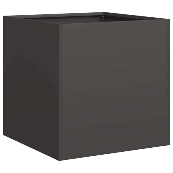 Bac à fleurs en acier noir 40x40x40 cm - 33% de remise