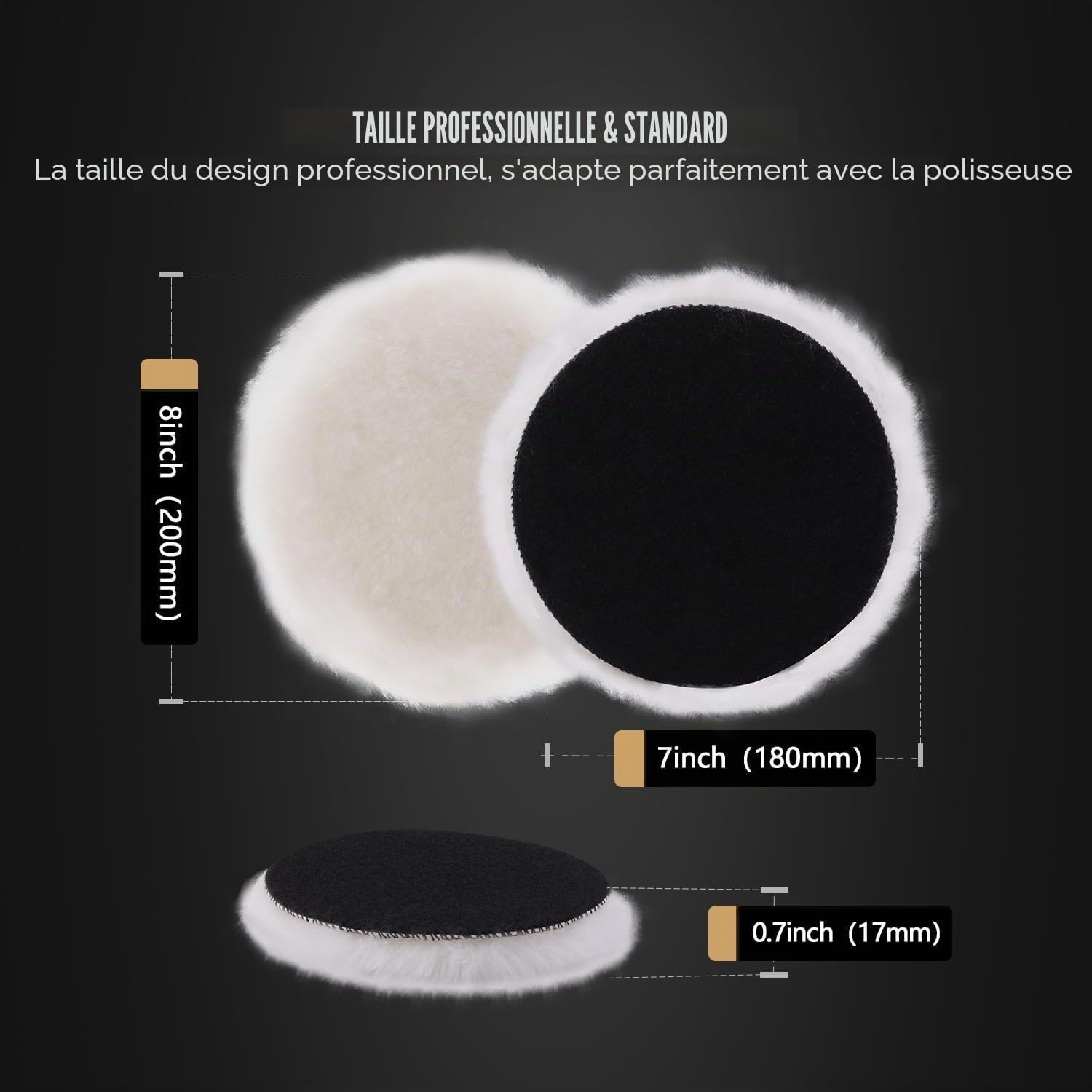 Set de 5 tampons polissage laine 180mm wit S - 25% de remise
