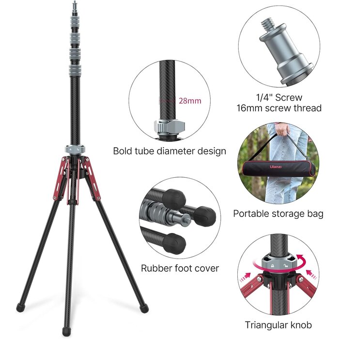 Trépied photo fibre de carbone 194cm - 34% de remise