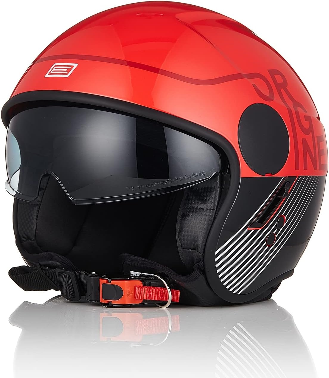 Casque jet moto et scooter noir et rouge taille S - 33% de remise