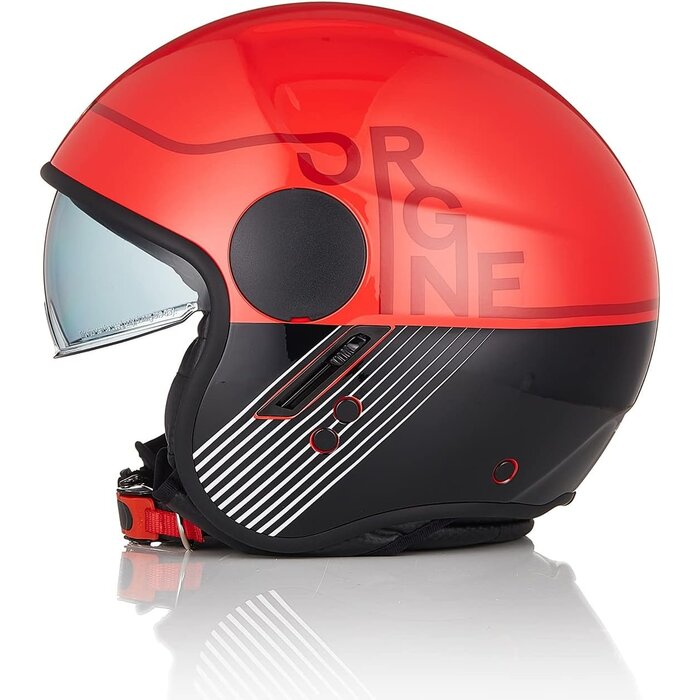 Casque jet moto et scooter noir et rouge taille S - 33% de remise