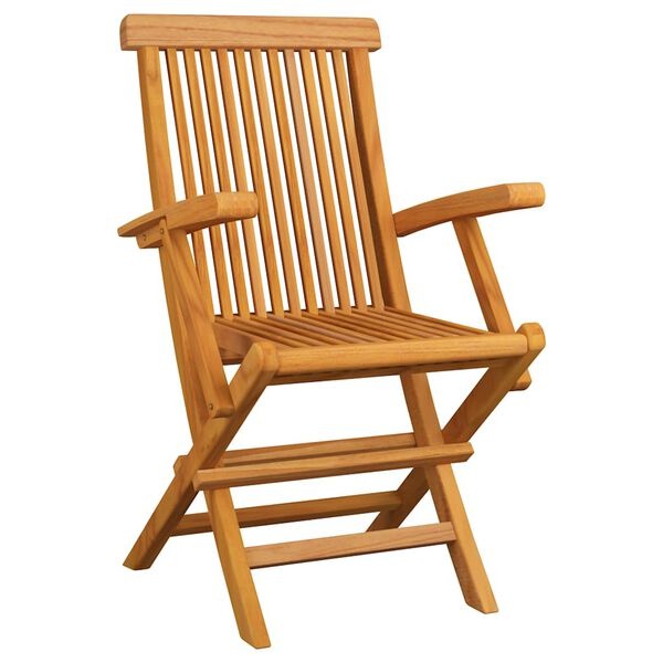 Ensemble de 3 chaises de jardin pliantes en teck massif - 35% de remise