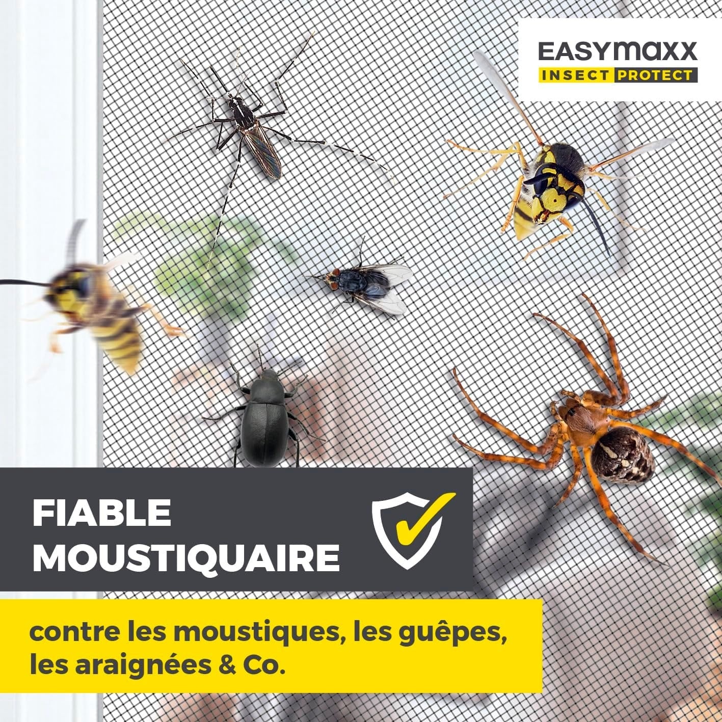 Moustiquaire télescopique extensible 70-115cm - Anthracite - 33% de remise