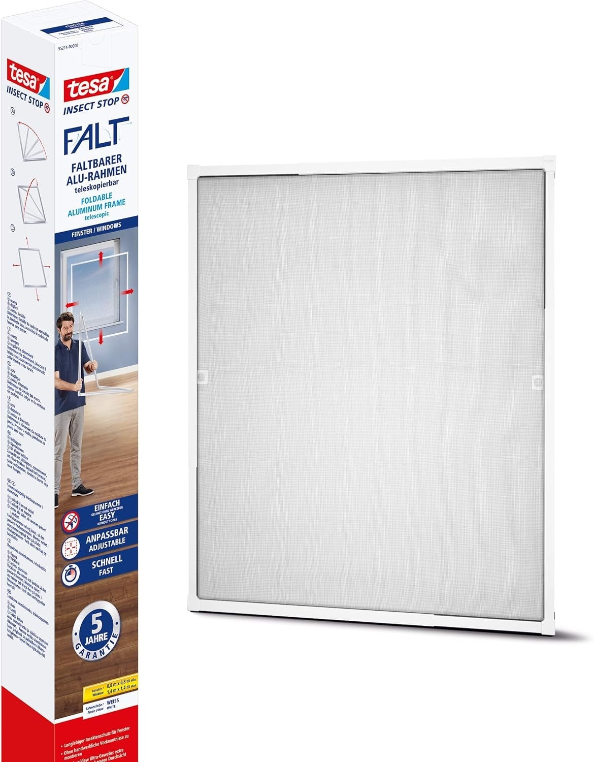Moustiquaire de fenêtre ajustable 80-140 cm aluminium blanc - 34% de remise