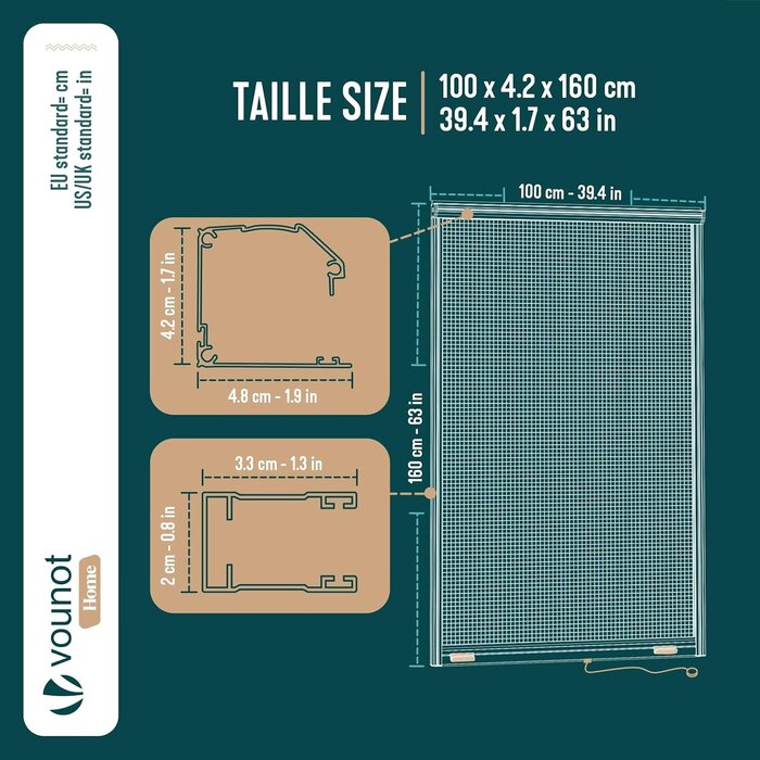 Moustiquaire enroulable 100x160cm - Blanc - 32% de remise