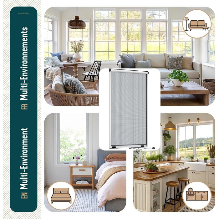 Moustiquaire enroulable 100x160cm - Blanc - 32% de remise