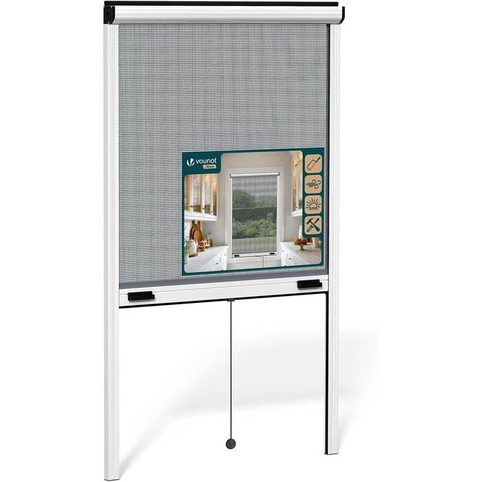 Moustiquaire enroulable 100x160cm - Blanc - 32% de remise