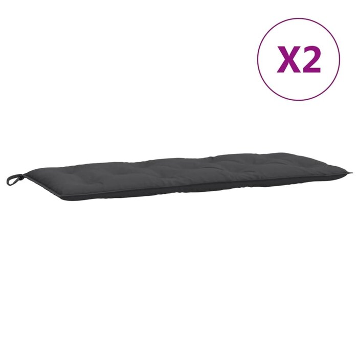 Lot de 2 coussins pour banc de jardin, anthracite - 32% de remise
