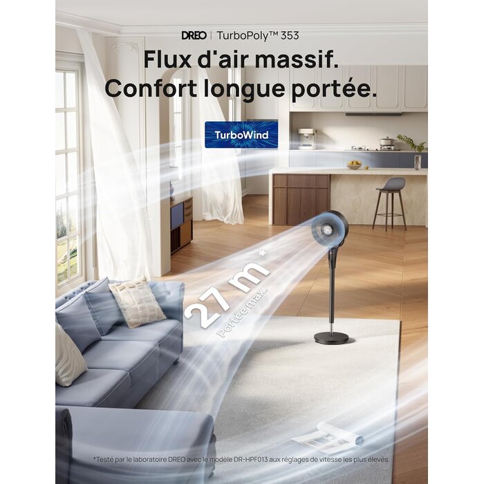 Ventilateur sur pied oscillant noir - 105 cm - 34% de remise