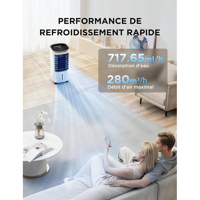 Rafraîchisseur d'air mobile 5-en-1, 65W - 29% de remise