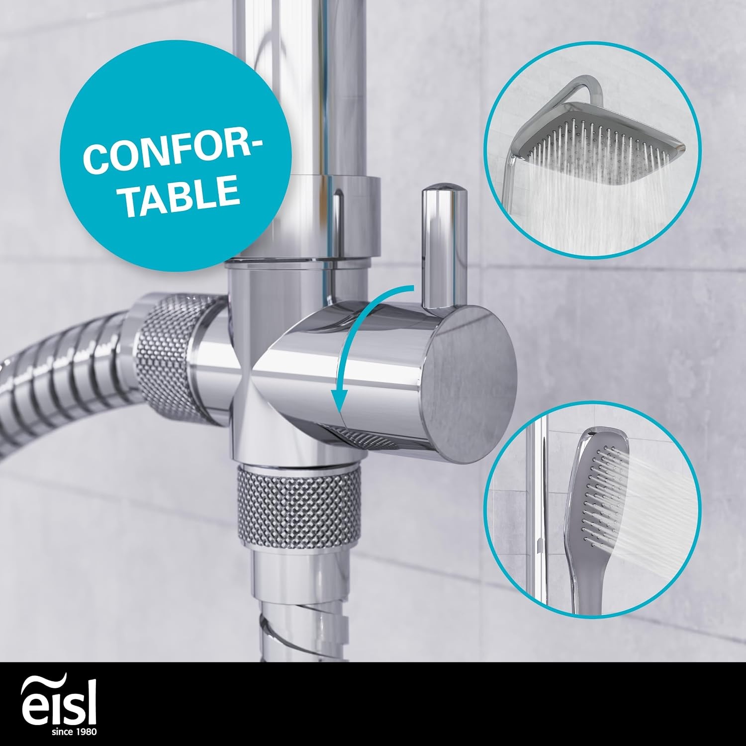 Système de douche 2-en-1 EASY FRESH - Chrome - 33% de remise