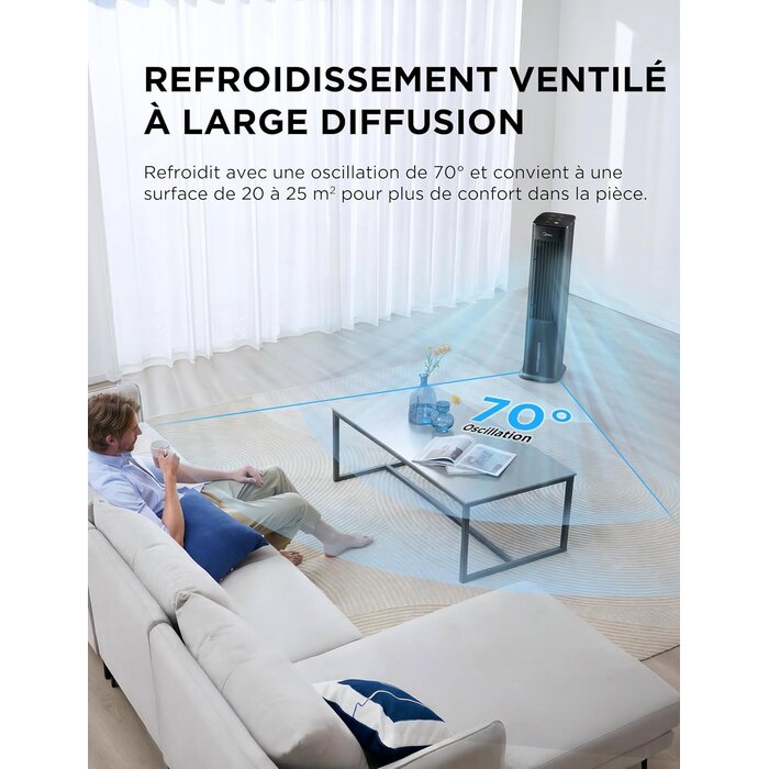 Rafraîchisseur d'air 4-en-1 Noir 5L - 30% de remise