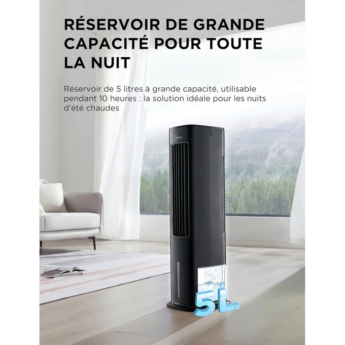 Rafraîchisseur d'air 4-en-1 Noir 5L - 30% de remise