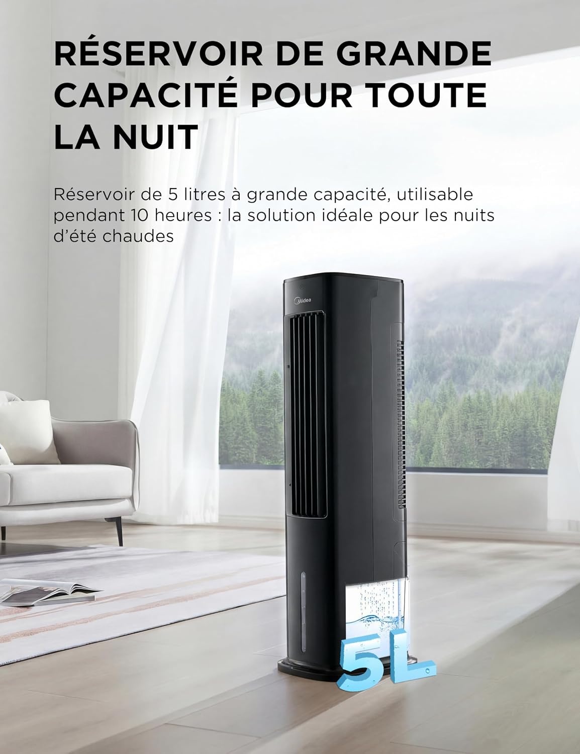 Rafraîchisseur d'air 4-en-1 Noir 5L - 30% de remise