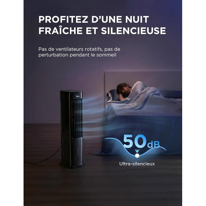 Rafraîchisseur d'air 4-en-1 Noir 5L - 30% de remise