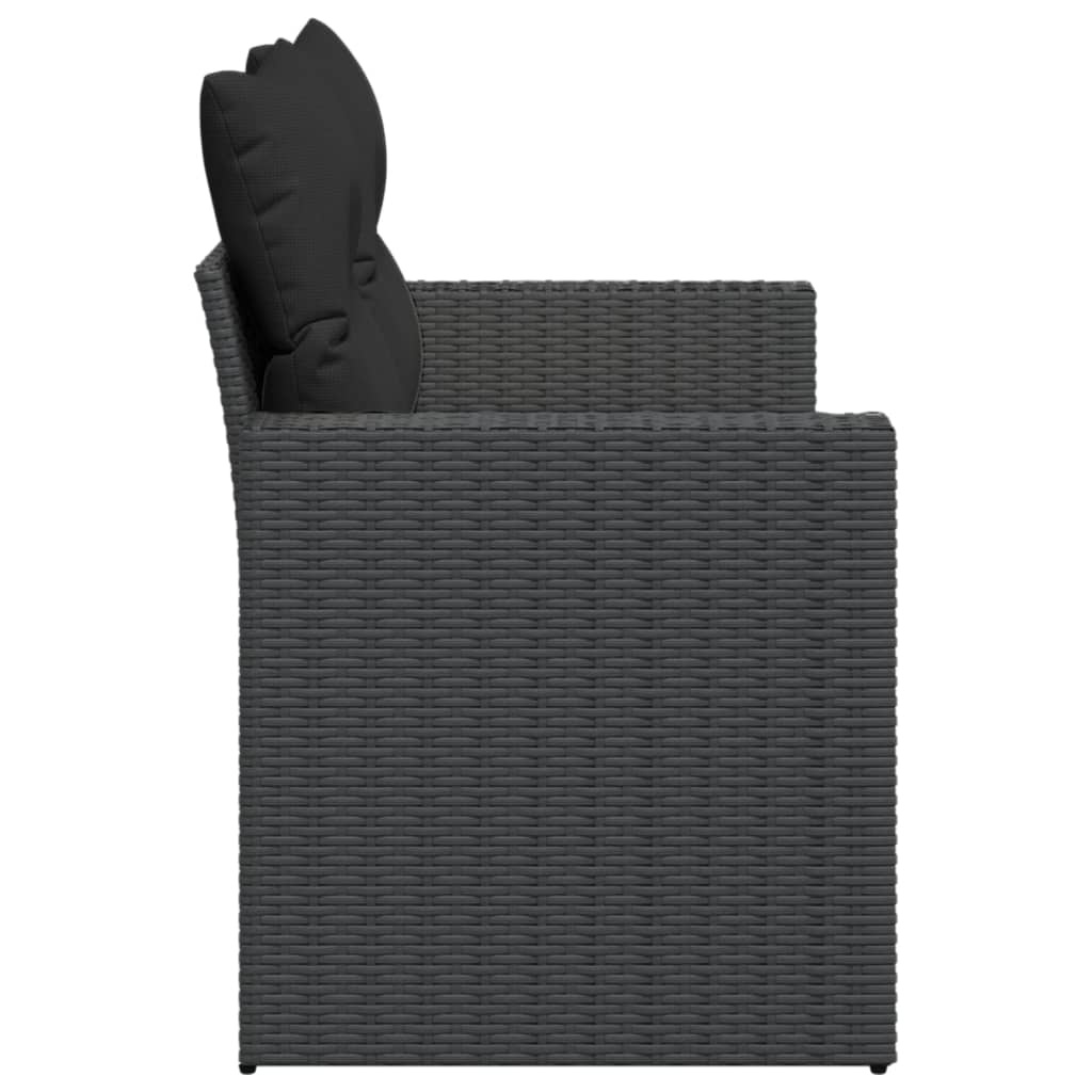 Banc de jardin 2 places en rotin noir - 35% de remise