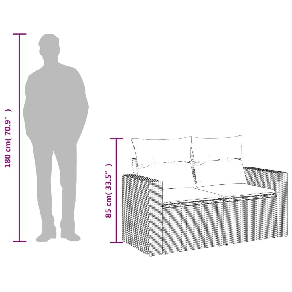 Banc de jardin 2 places en rotin noir - 35% de remise