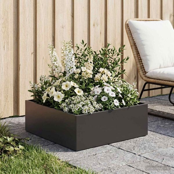 Jardinière carrée en acier noir 60x60 cm - 33% de remise