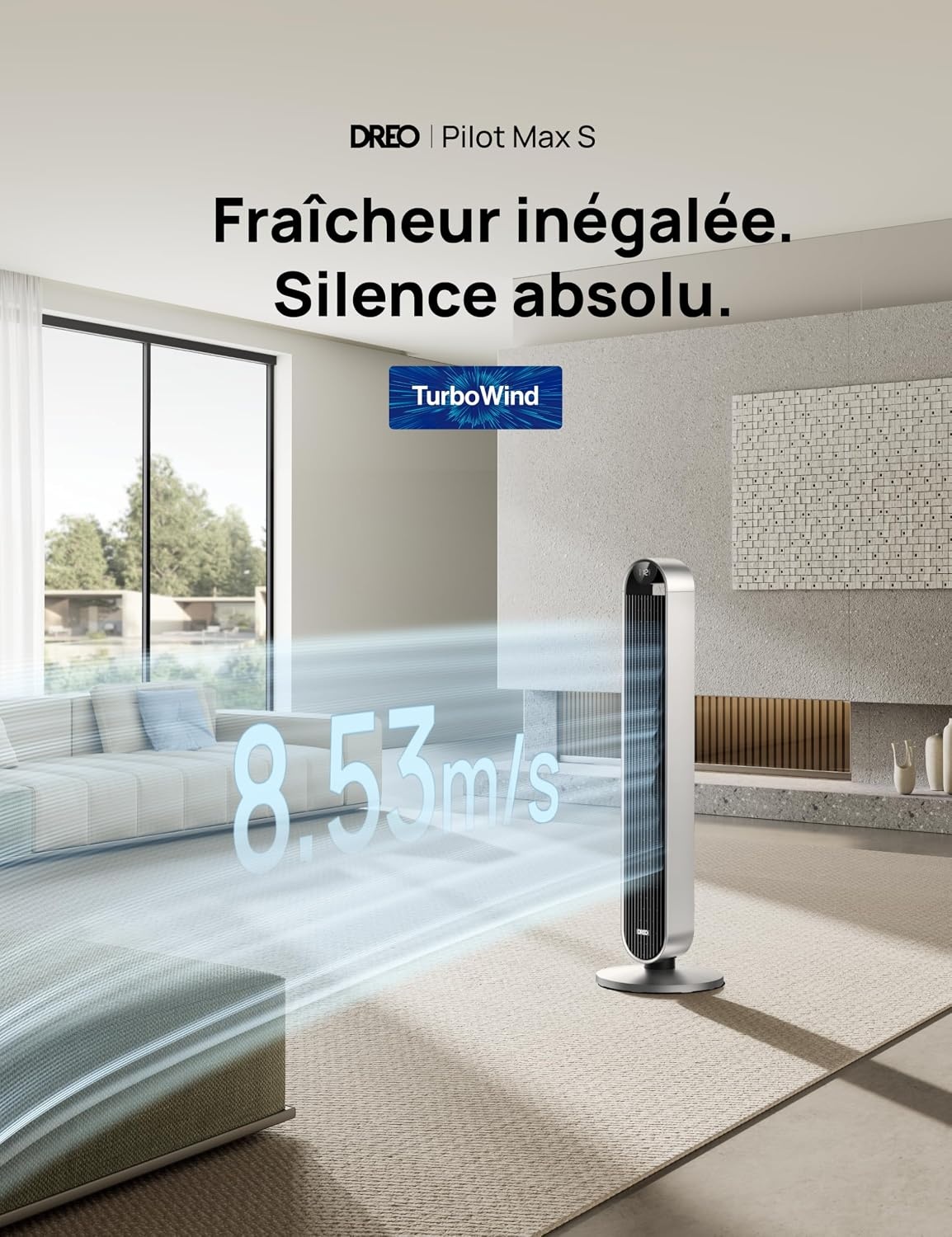 Ventilateur Colonne Intelligent 106 cm Jaune - 35% de remise