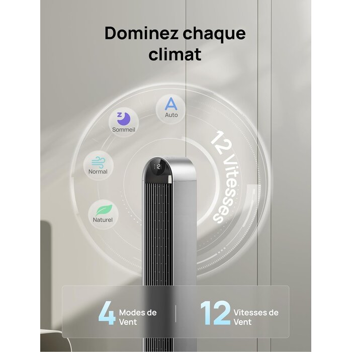 Ventilateur Colonne Intelligent 106 cm Jaune - 35% de remise