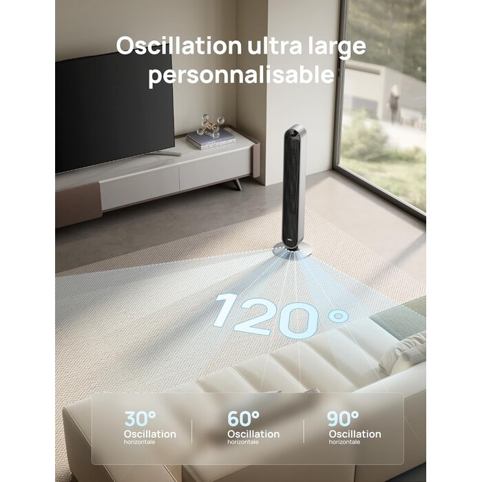 Ventilateur Colonne Intelligent 106 cm Jaune - 35% de remise