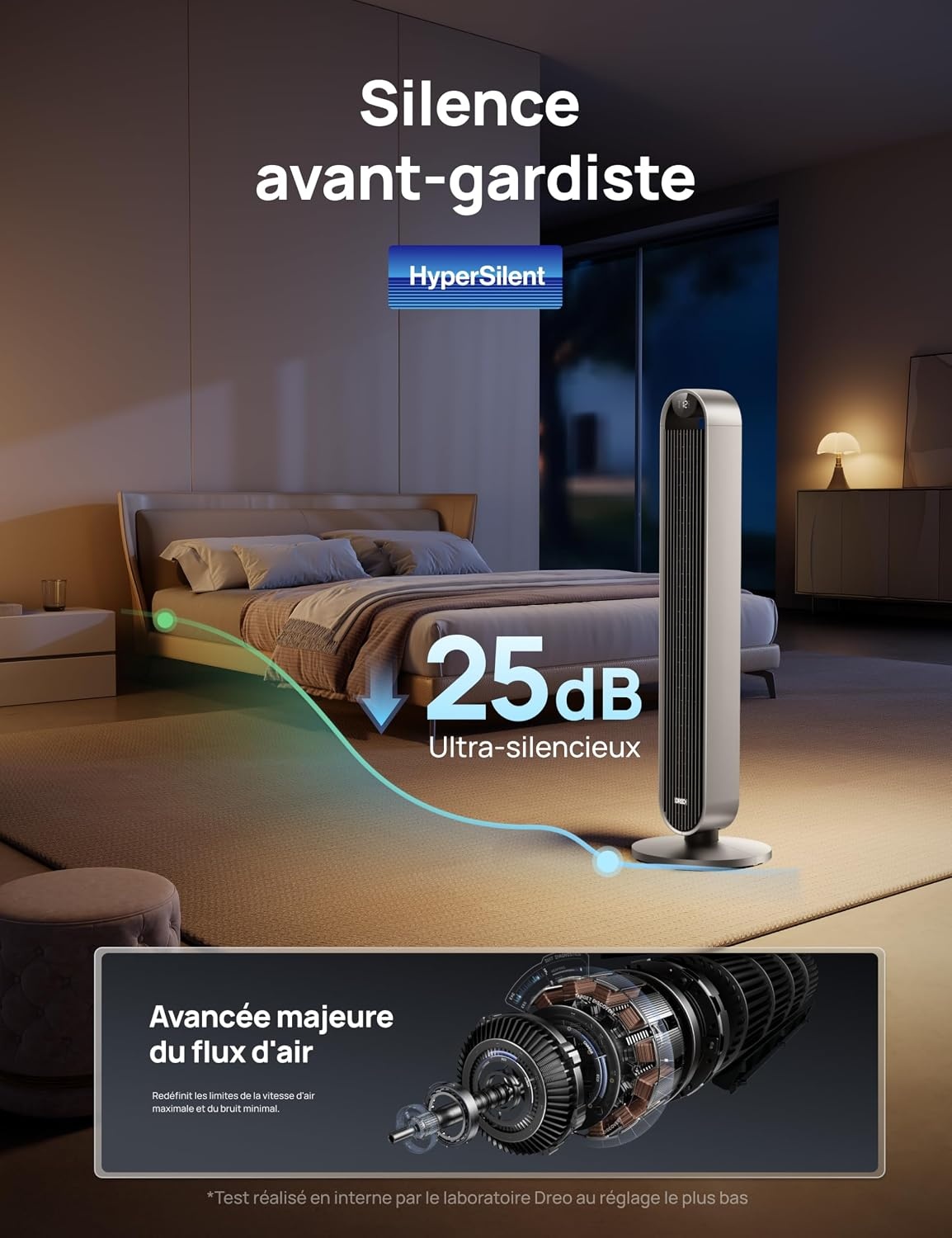 Ventilateur Colonne Intelligent 106 cm Jaune - 35% de remise