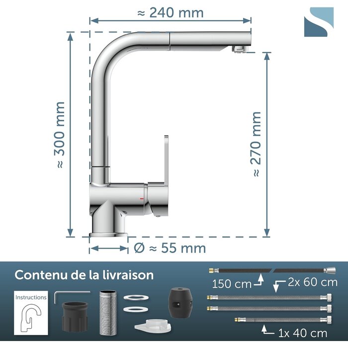 Mitigeur de cuisine basse pression douchette -34% de remise